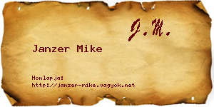 Janzer Mike névjegykártya